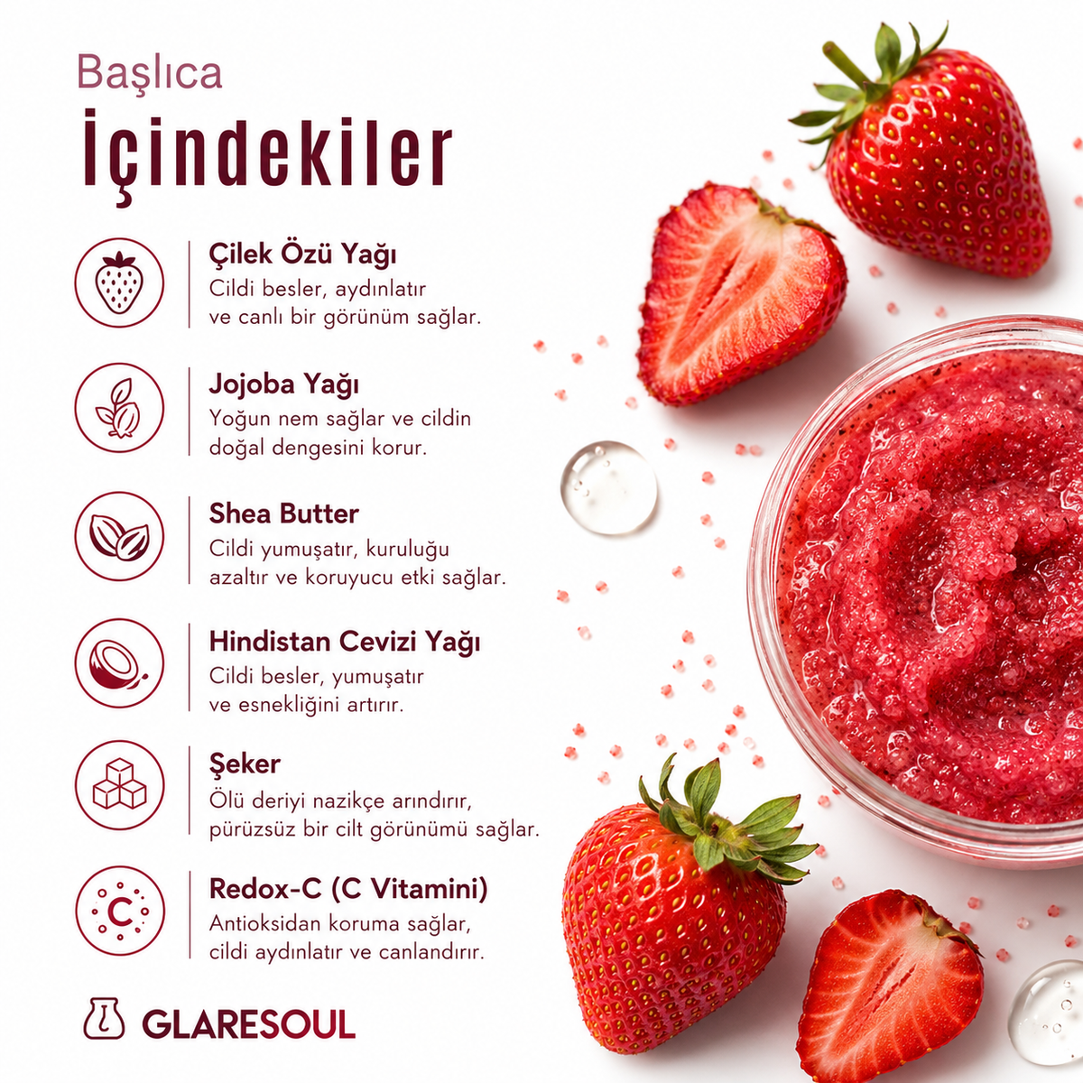 Strawberry Silk Scrub – Çilekli Vücut Peelingi 150 ml
