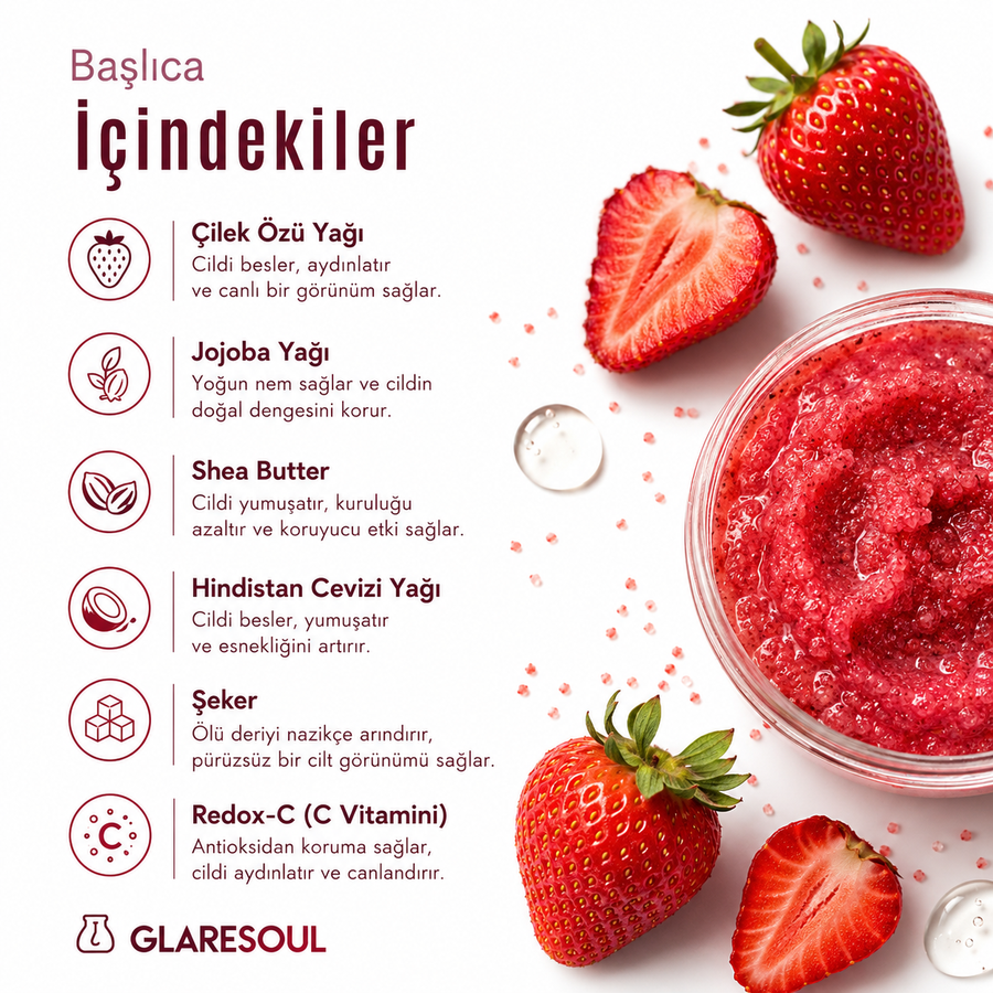 Strawberry Silk Scrub – Çilekli Vücut Peelingi 150 ml