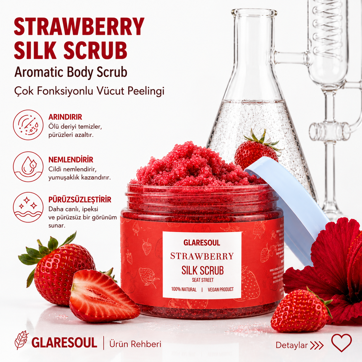Strawberry Silk Scrub – Çilekli Vücut Peelingi 150 ml