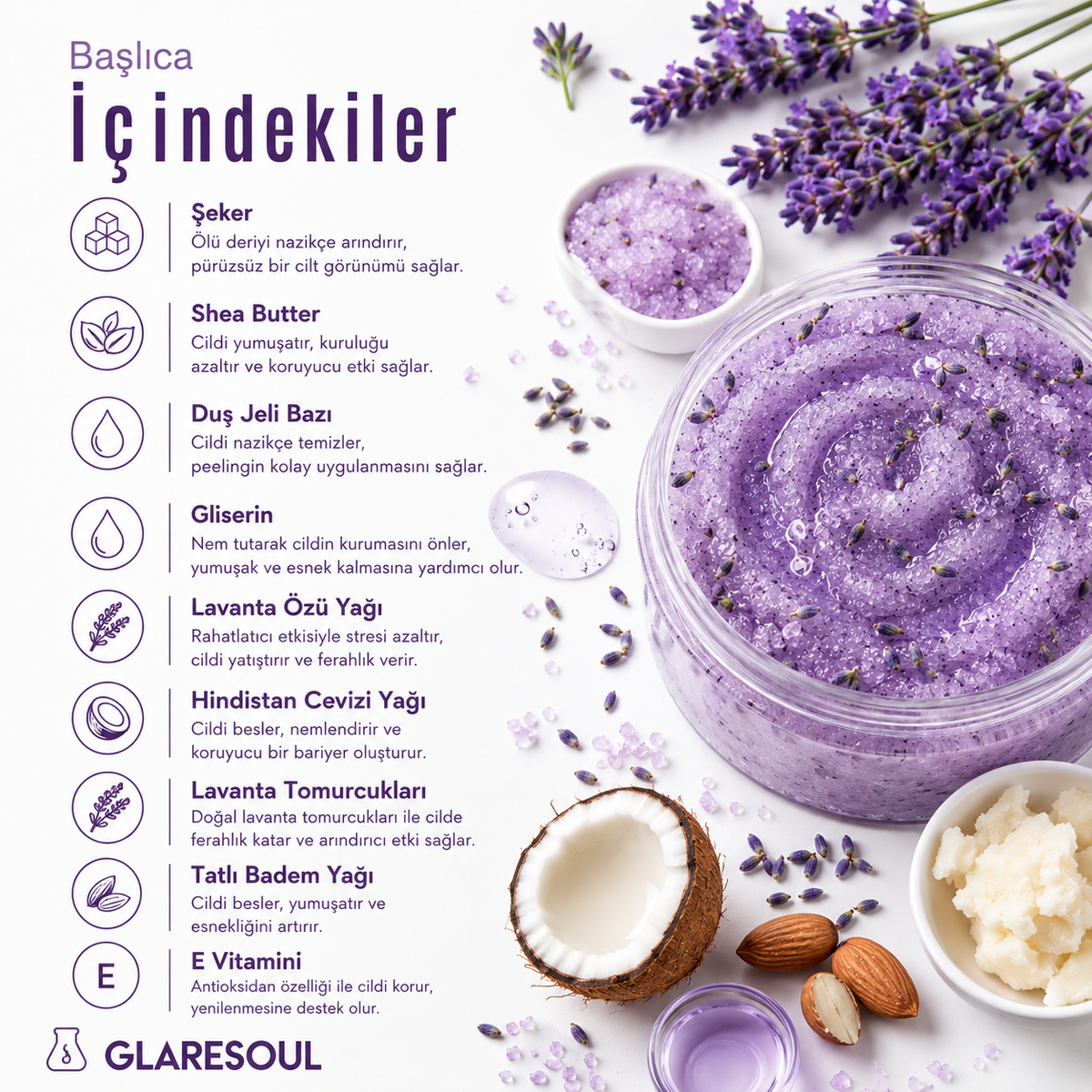 Lavender Silk Scrub – Lavantalı Vücut Peelingi 150 ml